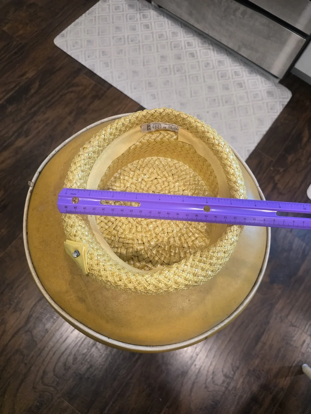 1950s Vintage Woven Straw Hat With Ribbon Trim - Picture 6 of 6